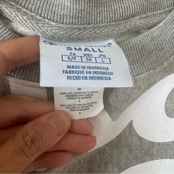 Champion Reverse Weave Crew Sweatshirt Heavyweight Cotton Blend Short Sleeve - Picture 4 of 5